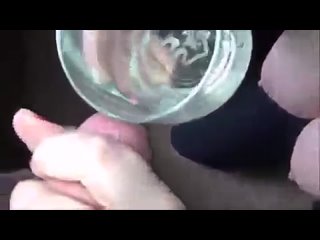 cum in a glass, and the insatiable bitch drank everything